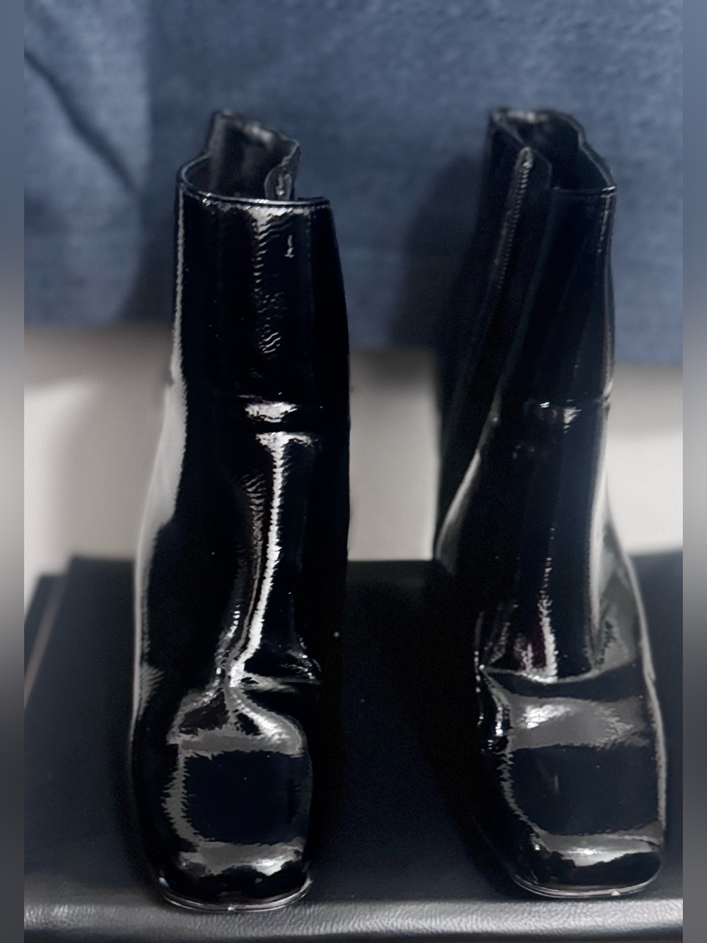 Michael Shannon Black Patent Ankle Booties - Picture 2 of 4